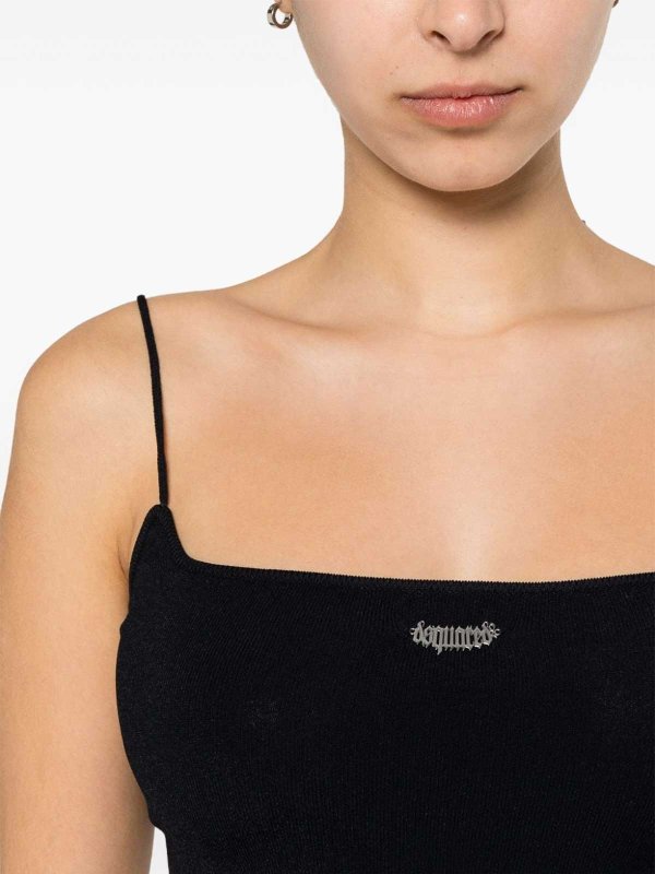 DSQUARED2 buy online Logo-plaque knitted crop top