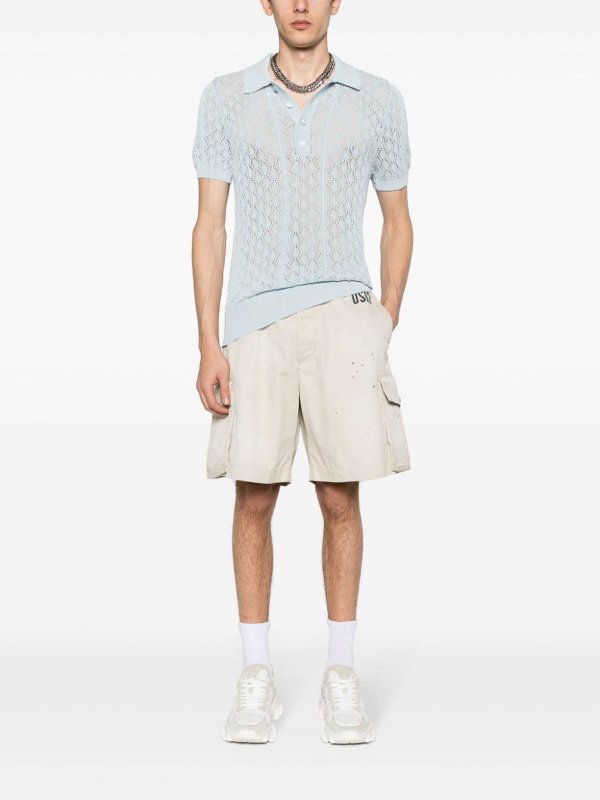 DSQUARED2: Trousers Shorts online - Paint splatter-detail cargo shorts