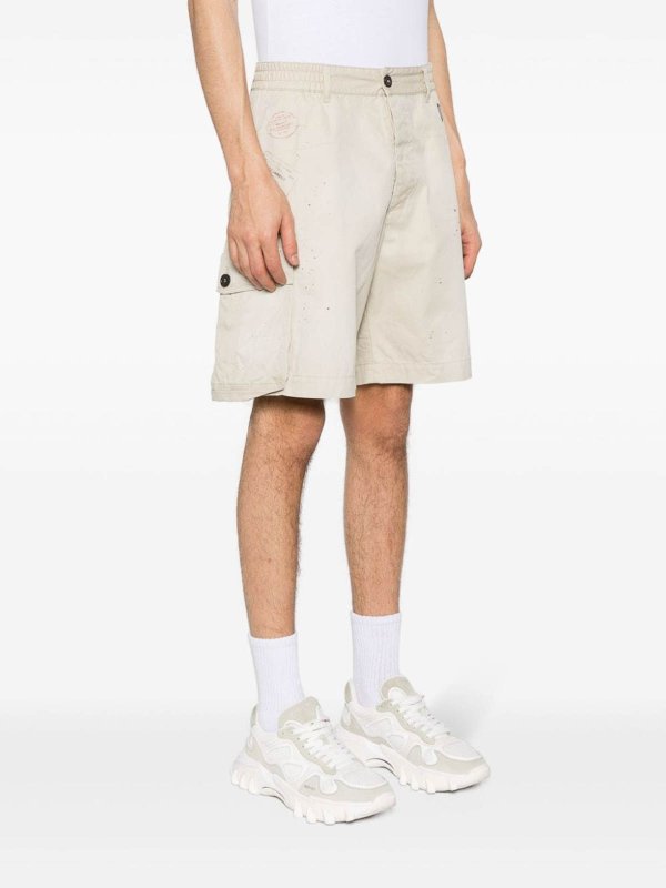 Paint splatter-detail cargo shorts shop online: DSQUARED2