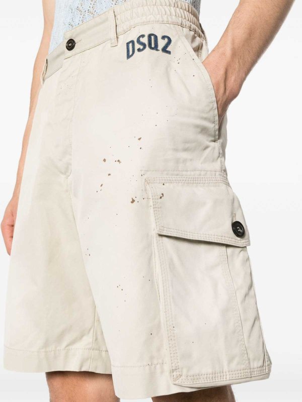 DSQUARED2 buy online Paint splatter-detail cargo shorts