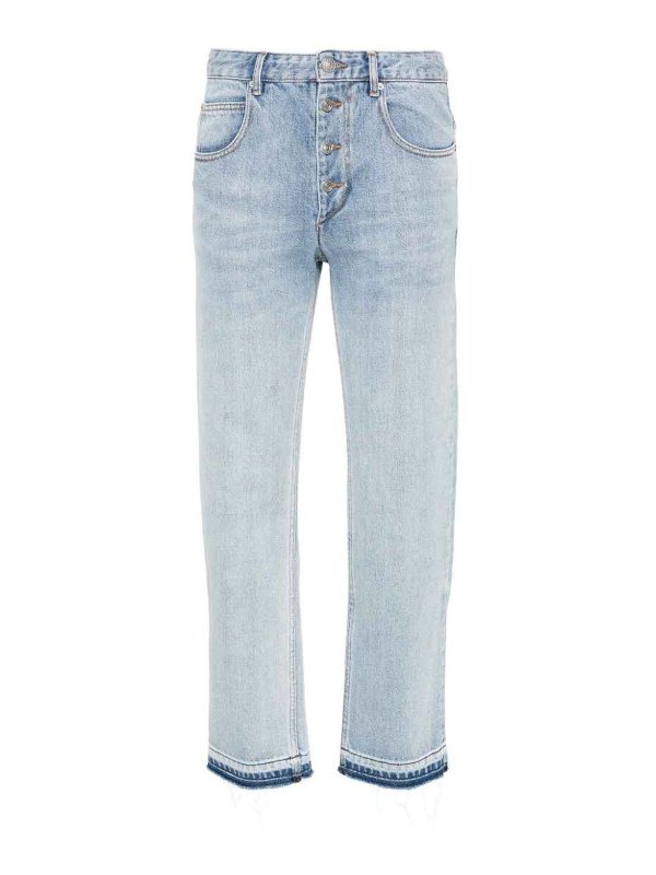 ISABEL MARANT: straight leg jeans - Jemina slim-fit cropped jeans