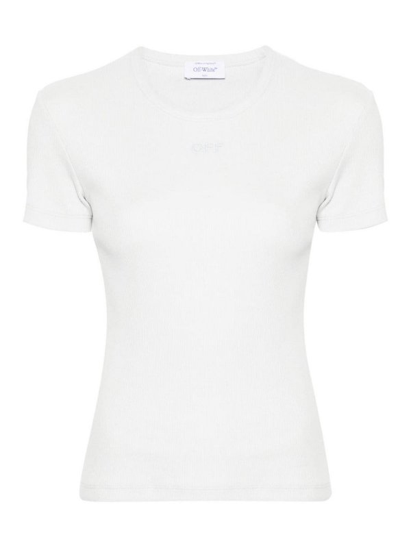 OFF-WHITE: t-shirts - Off stamp cotton t-shirt