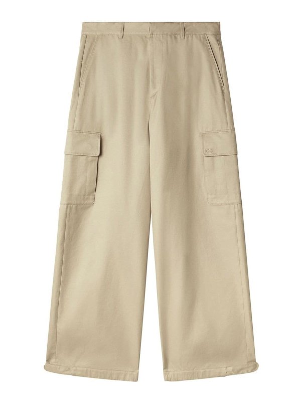 OFF-WHITE: Pantalones casual - Pantalón Casual - Beis