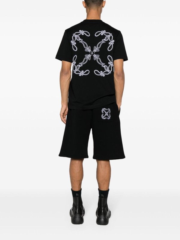 OFF-WHITE: pantaloni shorts online - Shorts da pista da skate Bandana Arrow