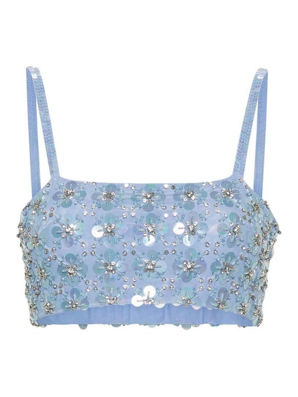 P.A.R.O.S.H.: Tops & Débardeurs - Top - Bleu Clair