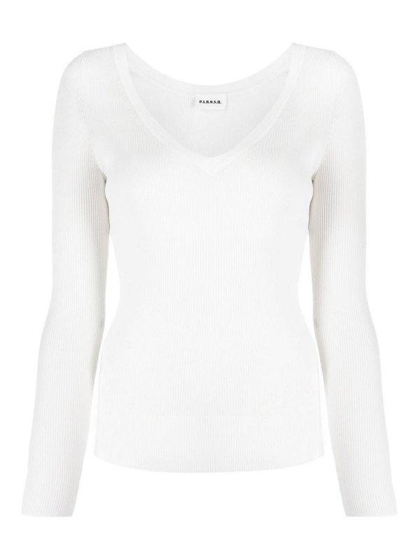 P.A.R.O.S.H.: クルーネック - クルーネック - 白