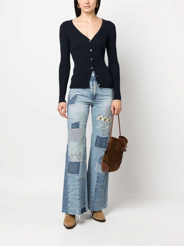 P.A.R.O.S.H.: cardigans online - Ribbed-knit v-neck cardigan