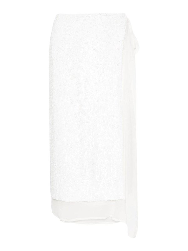 P.A.R.O.S.H.: Faldas media pierna y semilargas - Falda Semilarga - Blanco