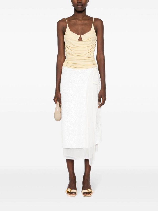 P.A.R.O.S.H.: Faldas media pierna y semilargas online - Falda Semilarga - Blanco