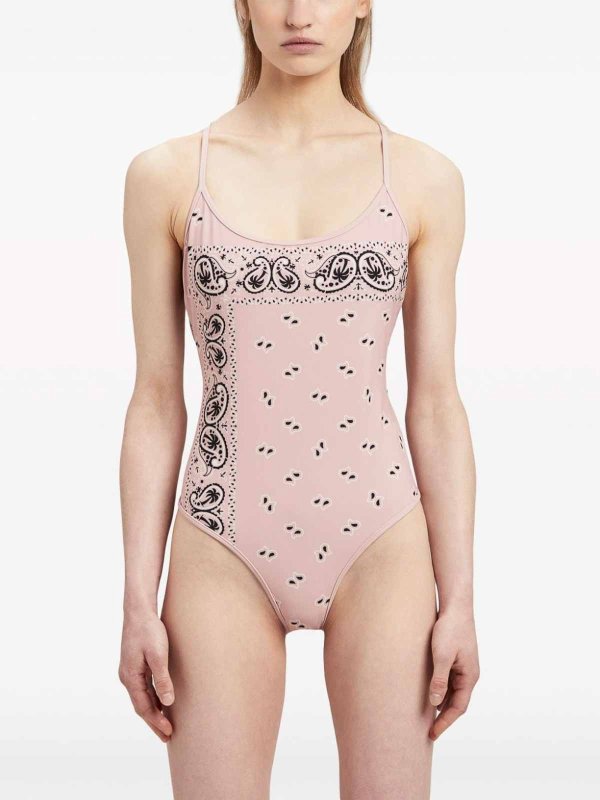 The Best Shops Palm Angels: one-piece - Paisley-print criss-cross swimsuit