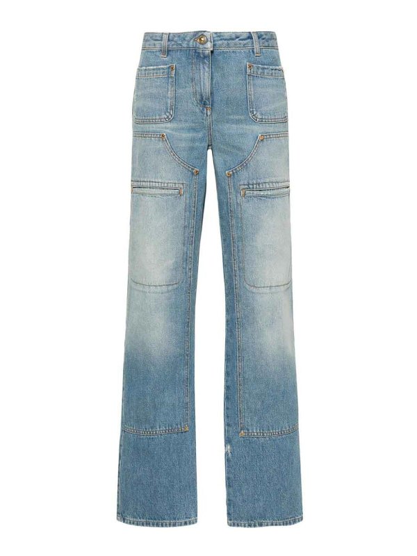 Palm Angels: Straight Leg Jeans - Straight Leg Jeans - Blau