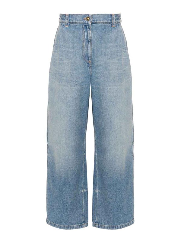 Palm Angels: straight leg jeans - High-rise wide-leg jeans
