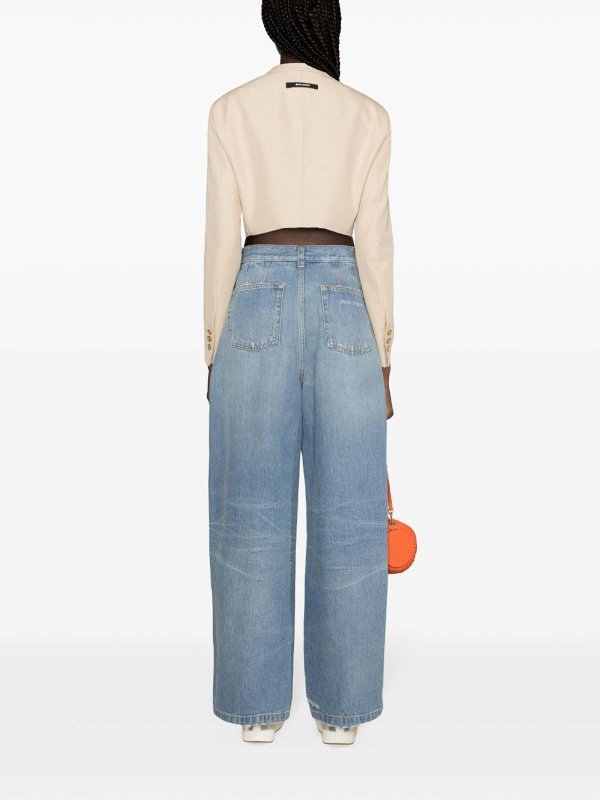 The Best Shops Palm Angels: straight leg jeans - High-rise wide-leg jeans