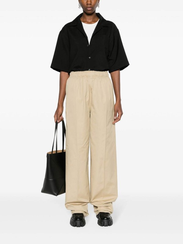 PRADA: casual trousers online - Wide-leg cotton trousers