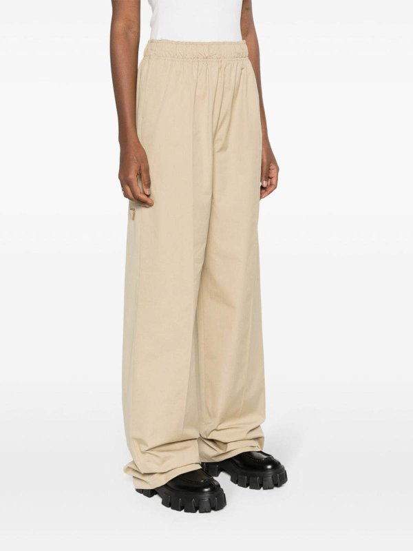 Wide-leg cotton trousers shop online: PRADA