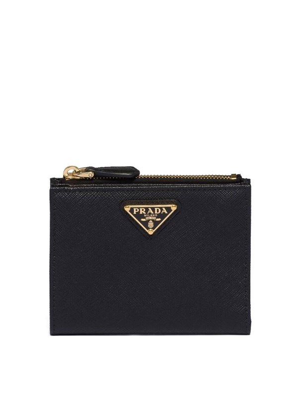 PRADA: wallets & purses - Triangle-logo saffiano leather wallet