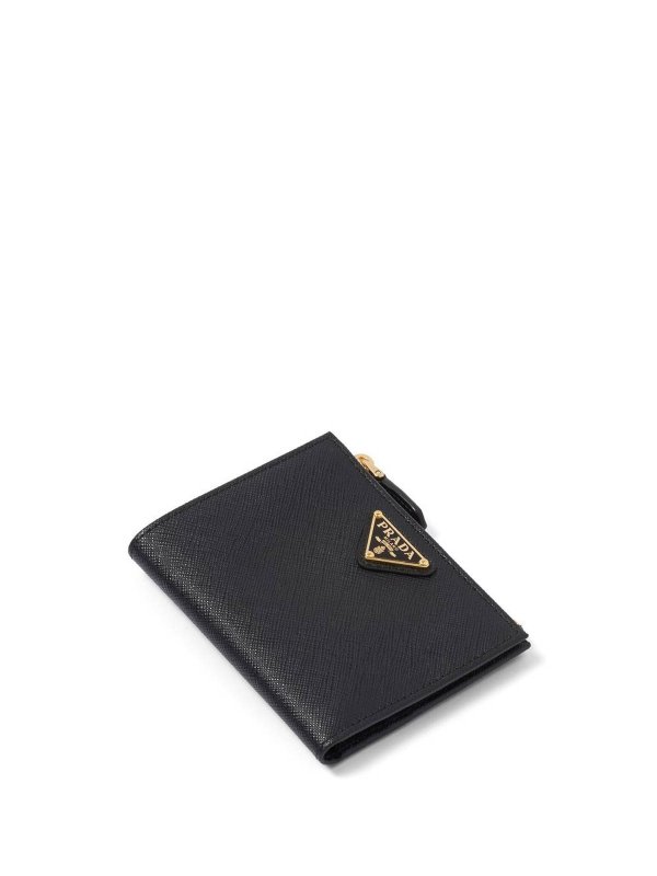 PRADA buy online Triangle-logo saffiano leather wallet