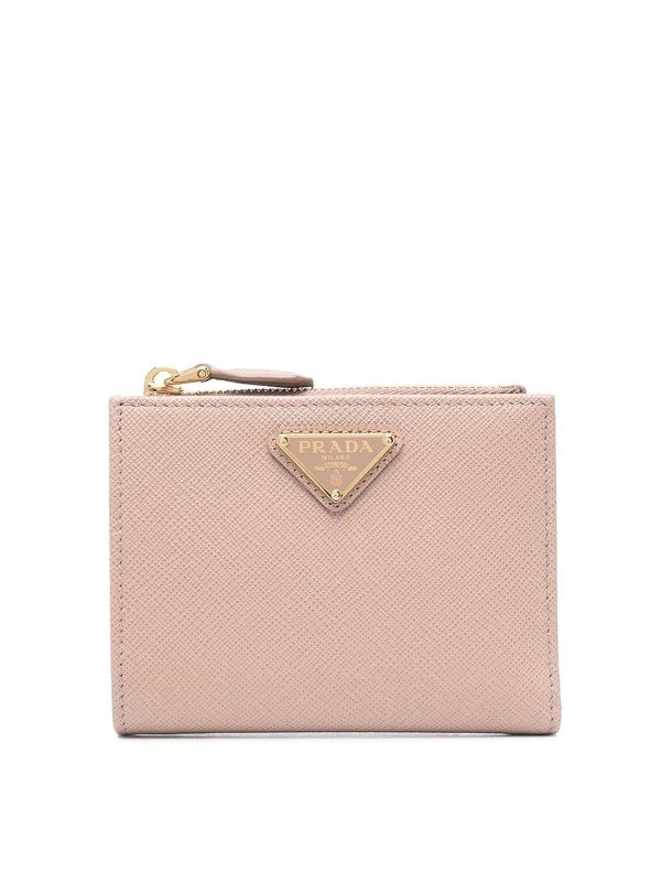 PRADA: wallets & purses - Logo-plaque grained leather wallet