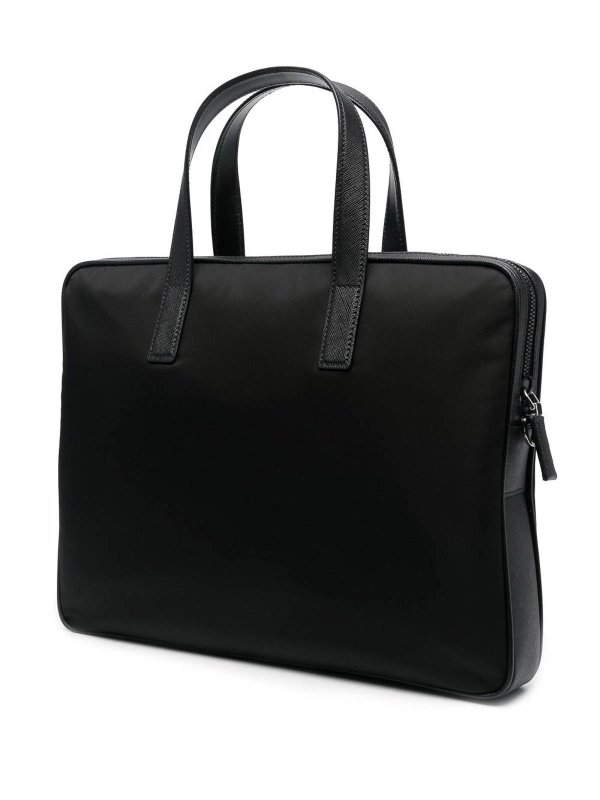 The Best Shops PRADA: laptop bags & briefcases - Leather-trimmed briefcase