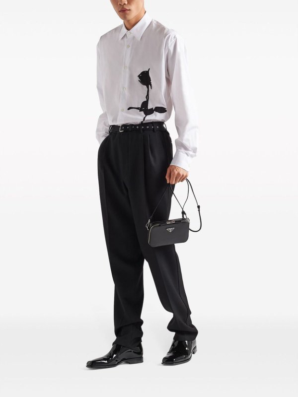 PRADA: cross body bags online - Small brique brushed crossbody bag