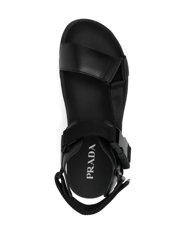 Buckle-fastening open-toe sandals shop online: PRADA