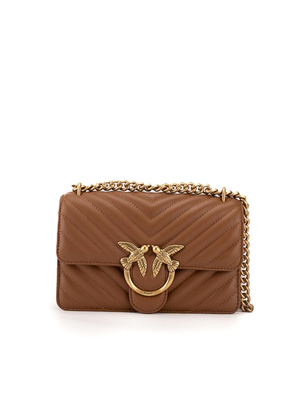 Pinko: cross body bags - Mini love one chevron bag
