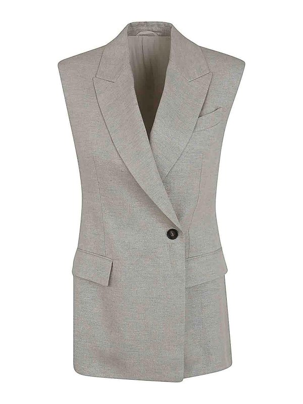 BRUNELLO CUCINELLI: Chalecos  - Chaleco - Gris