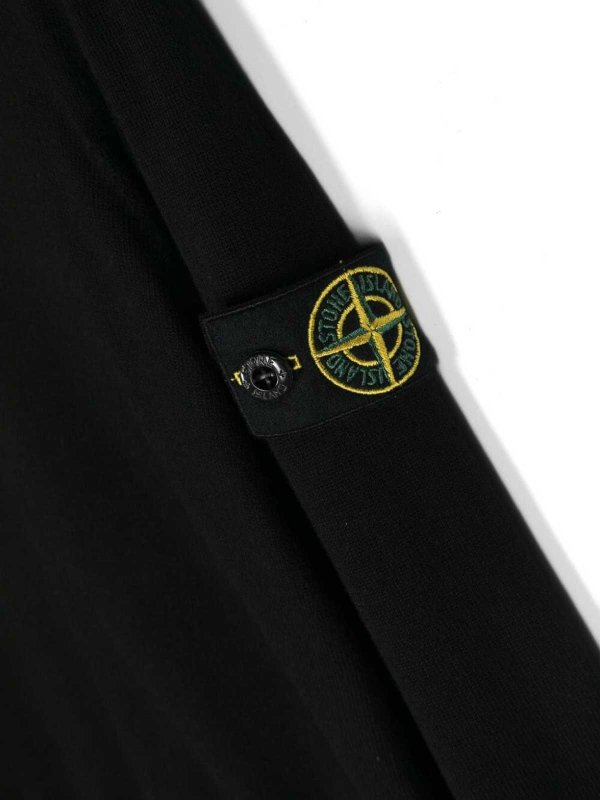 Stone Island Junior: Strickpullover mit Rundhalsausschnitt online - Rundhalspullover - Schwarz