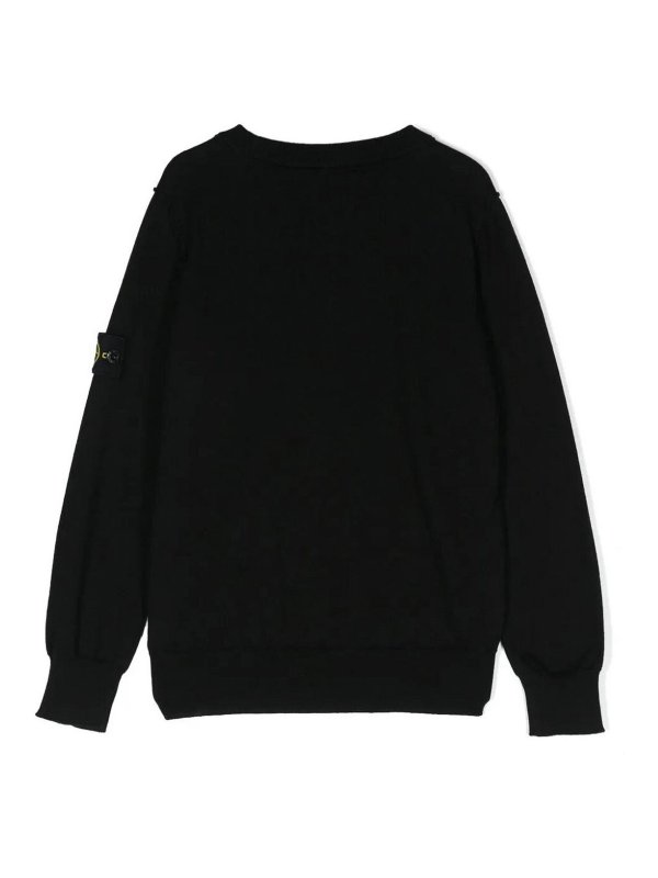The Best Shops Stone Island Junior: Strickpullover mit Rundhalsausschnitt - Rundhalspullover - Schwarz