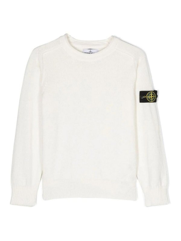Stone Island Junior: クルーネック - クルーネック - 白