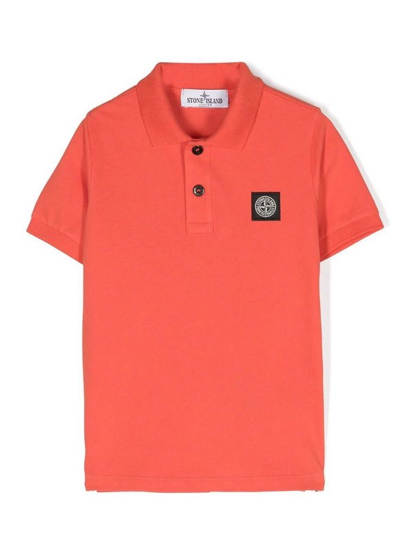 Stone Island Junior: ポロシャツ - ポロシャツ - オレンジ