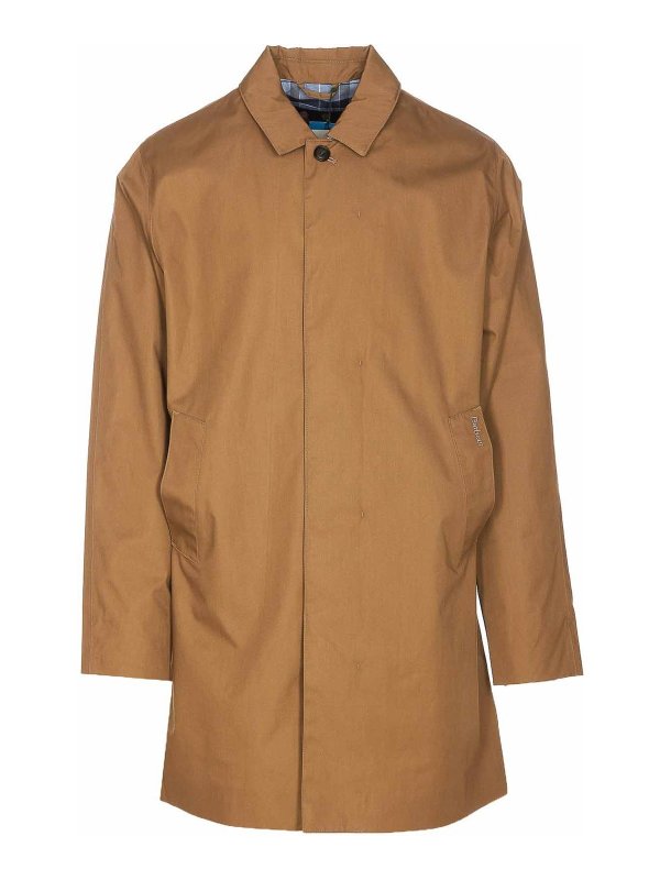 BARBOUR: casual jackets - Military brown rokig jacket with buttons