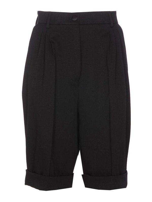 DOLCE & GABBANA: Trousers Shorts - Black Bermuda with button and zip