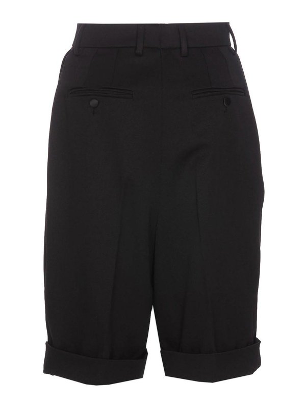 DOLCE & GABBANA: Trousers Shorts online - Black Bermuda with button and zip