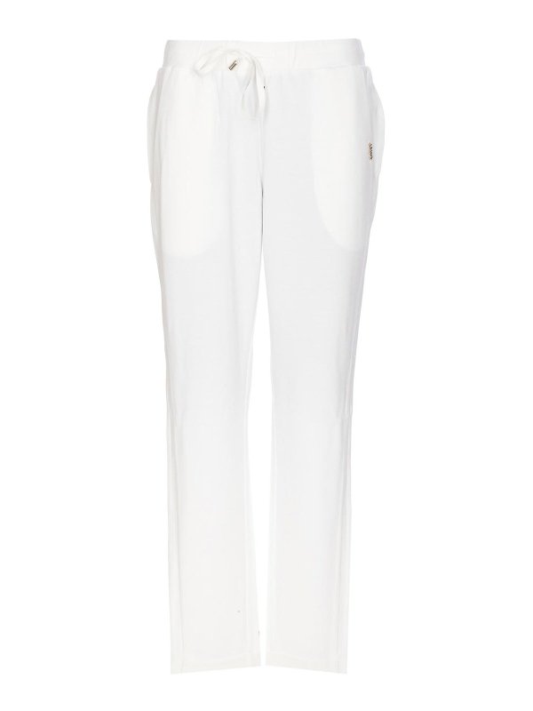 Liu Jo: pantaloni casual - Pantaloni bianchi elasticizzati e coulisse