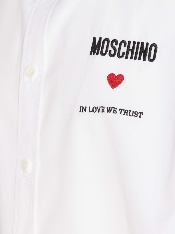 【関税込み】Moschino ホワイト In Love We Trust Tシャツ Moschino In Love We Trust Cotton T-shirt | White | FARFETCH
