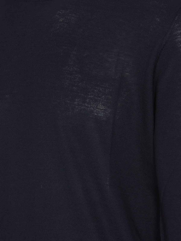 The Best Shops Paolo Pecora: Strickpullover mit Rundhalsausschnitt - Rundhalspullover - Blau