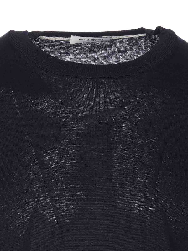 Rundhalspullover - Blau shop online: Paolo Pecora