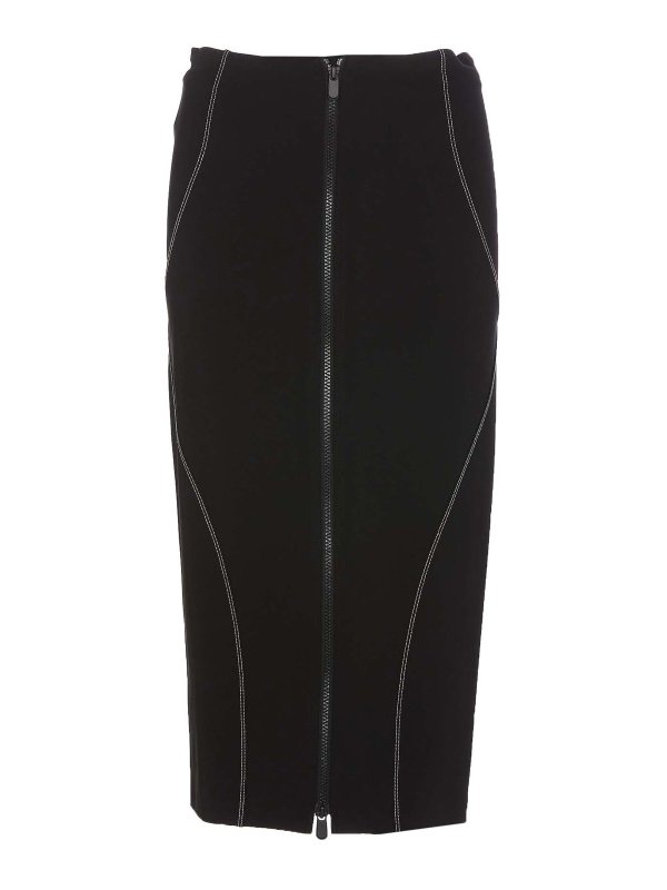 Pinko: Knee length skirts & Midi - Black Efesto midi skirt back zip