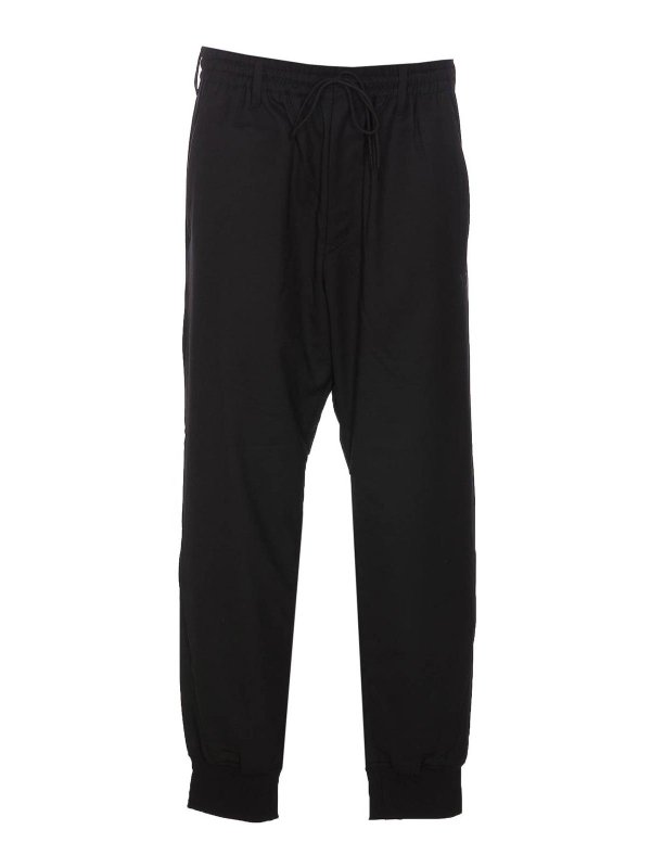 Y-3: casual trousers - Logo track pants