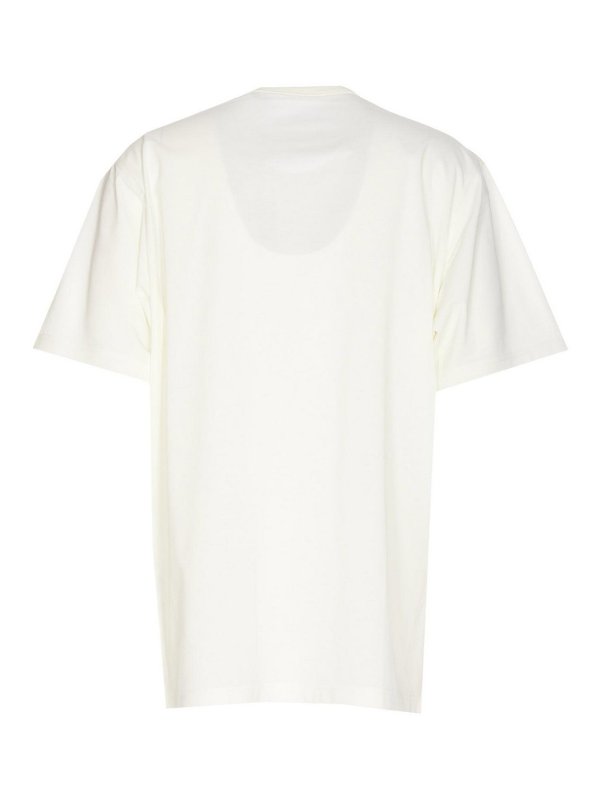 Y-3: t-shirts online - White tee crewneck print logo on