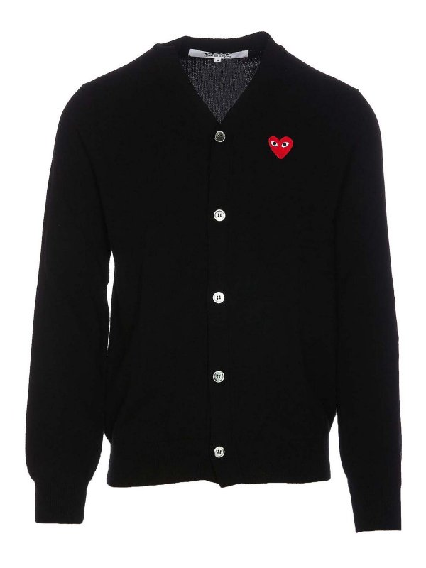 Comme des Garçons Play: Cardigans - Cardigan - Schwarz