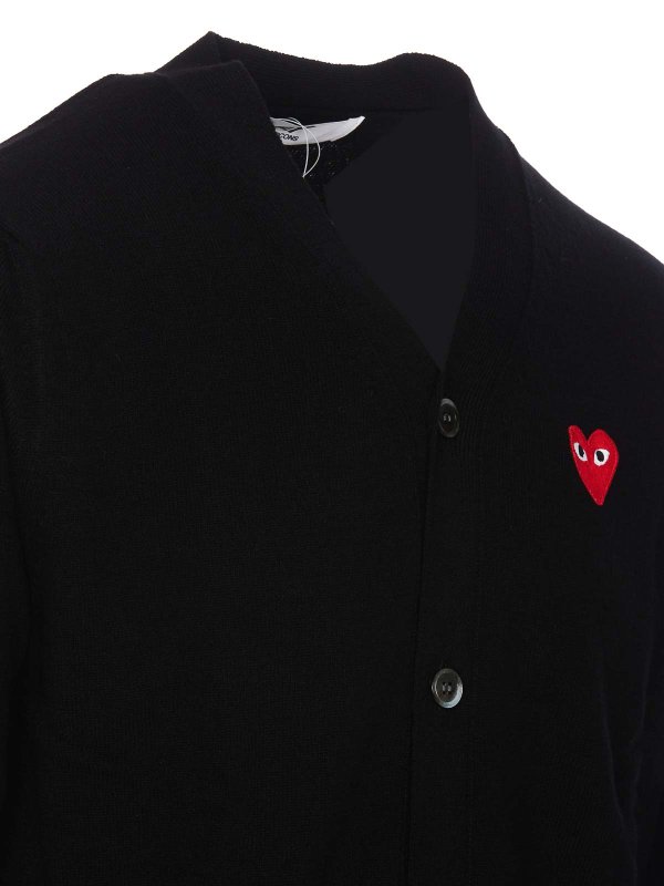 The Best Shops Comme des Garçons Play: Cardigans - Cardigan - Schwarz