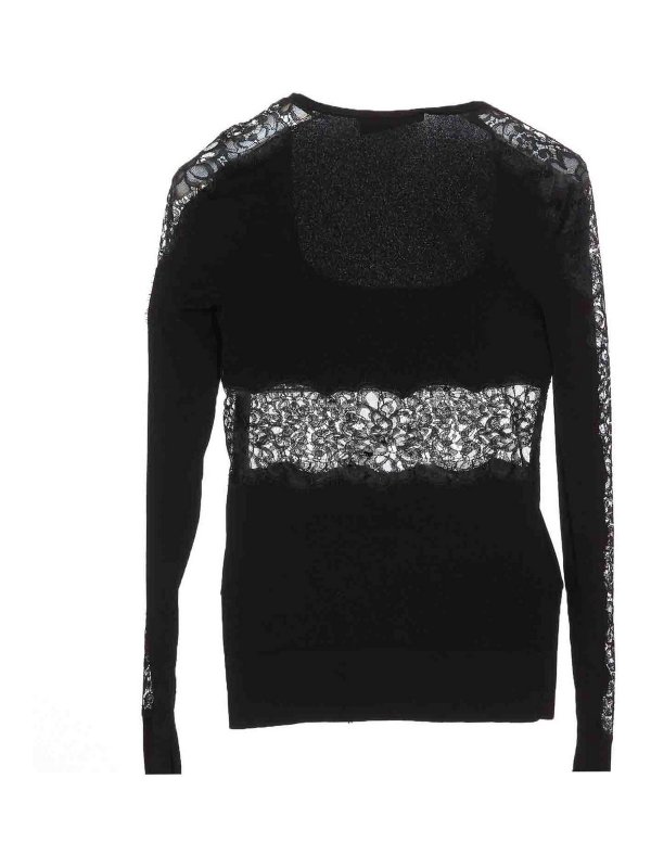 DOLCE & GABBANA: Strickpullover mit Rundhalsausschnitt online - Rundhalspullover - Schwarz
