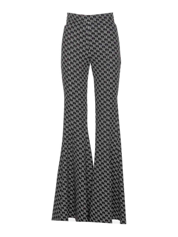 ELISABETTA FRANCHI: casual trousers - Black and white pants with all