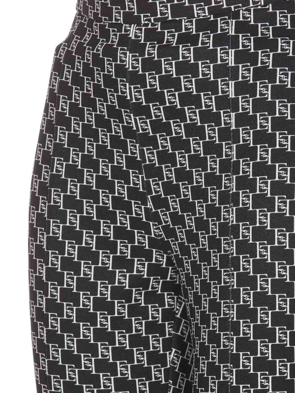 The Best Shops ELISABETTA FRANCHI: casual trousers - Black and white pants with all