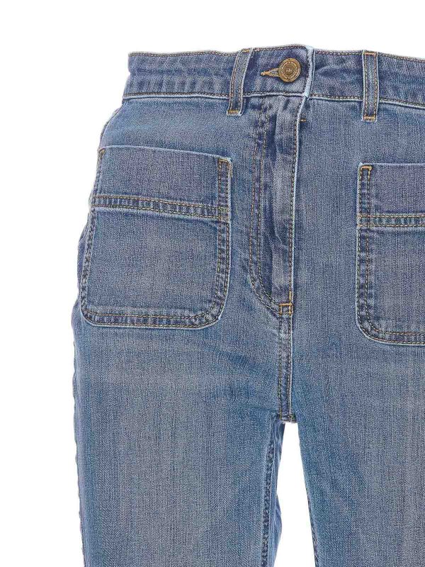 ストレートジーンズ - ブルー shop online: ELISABETTA FRANCHI