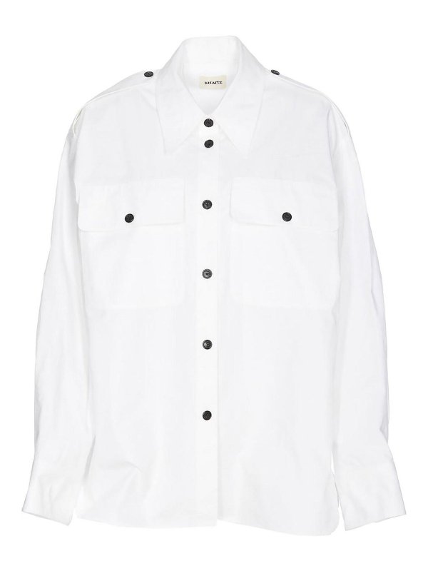 KHAITE: shirts - Missa shirt white frontal button