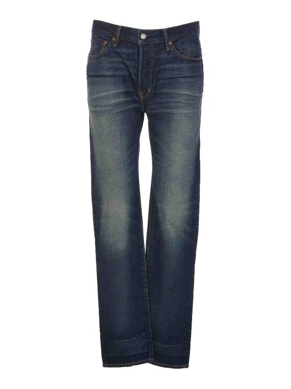 TOM FORD: straight leg jeans - Denim jeans with frontal buttons