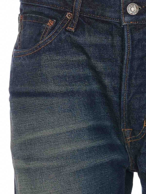 Denim jeans with frontal buttons shop online: TOM FORD